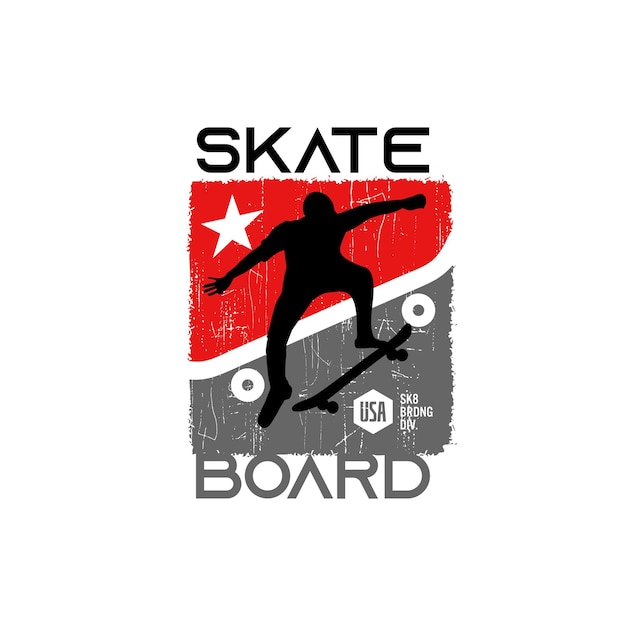 Skate, Brooklyn,NYC , typography graphic design, for t-shirt prints, vector illustration