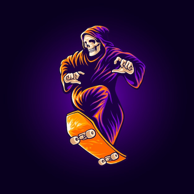 skate reaper character illustration