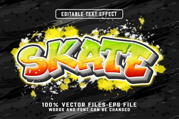 Skate text effect editable modern lettering typography font style