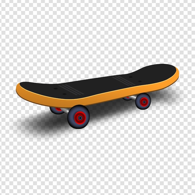 skateboard 3D Vector Illustration on Transparent