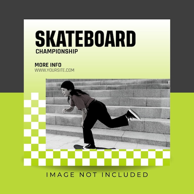 skateboard championship flyer social media post template