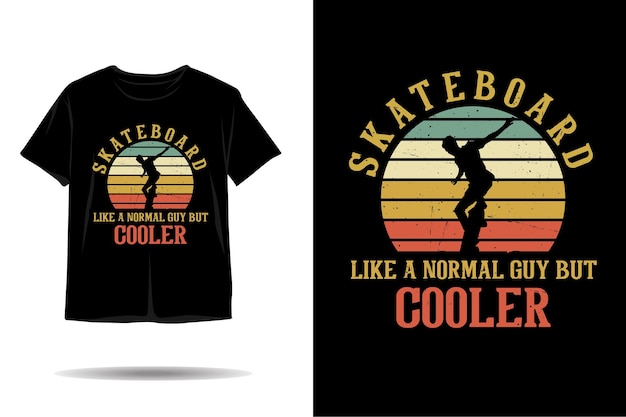 Skateboard guy silhouette tshirt design