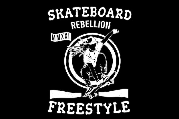 Skateboard rebellion freestyle silhouette design