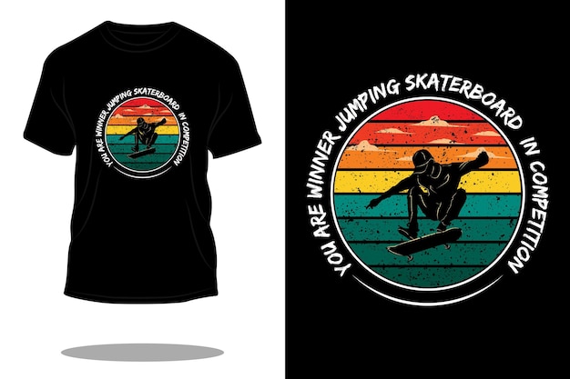 Skateboard retro t shirt design