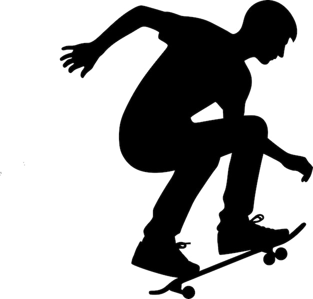 Vector skateboard silhouettes on solid white background eps 10 file