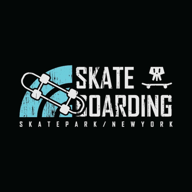 Skateboard vector illustration and typography t shirt design