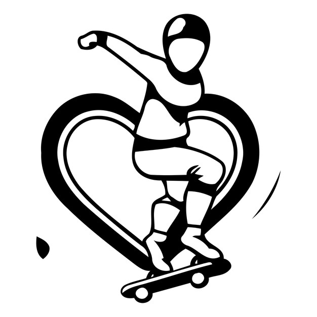 Skateboarder logo Vector illustration of a skateboarder on a skateboard