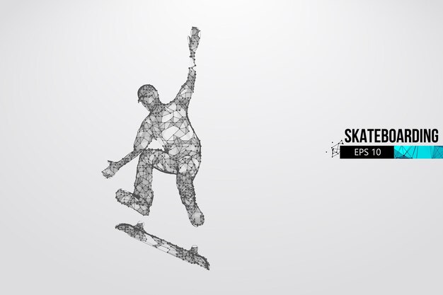 skateboarding, abstract silhouette of a skateboarder