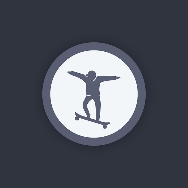 skateboarding icon boy on skateboard vector pictogram vector illustration