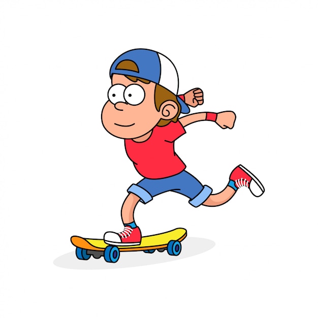 Skater boy retro cartoon