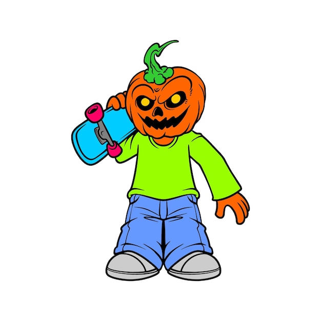 skater in halloween day