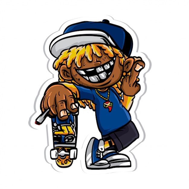 Skater kid illustration