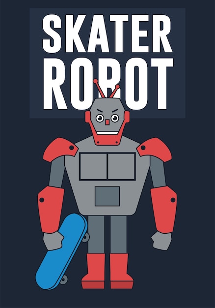 Skater robot illustration