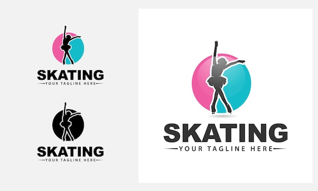 skating logo design vector template