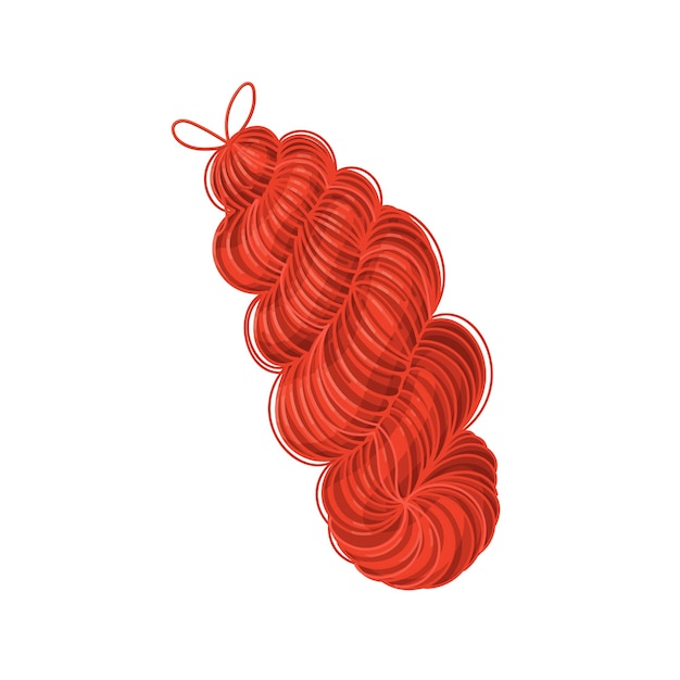 Skein of red knitting yarn