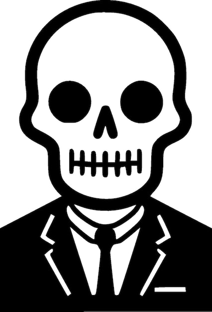 Vector skeleton black and white isolated icon vector illustration