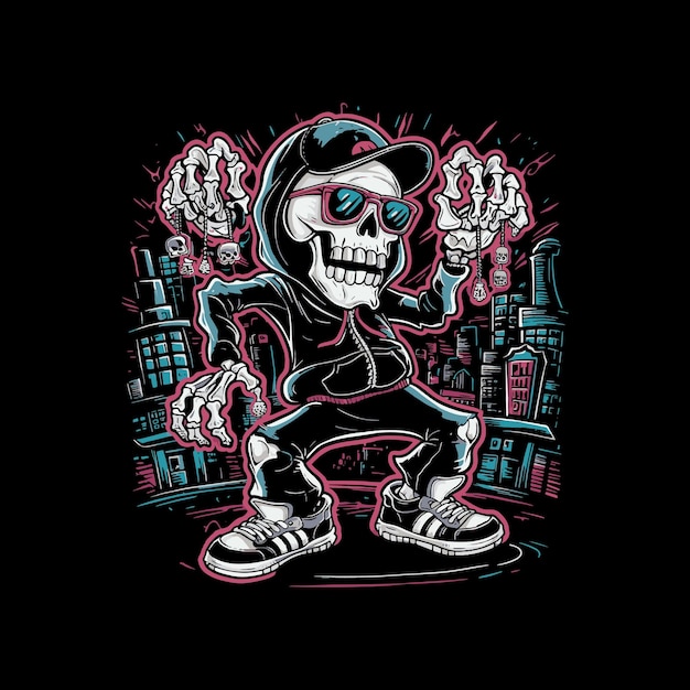 Vector skeleton creative t shirt design