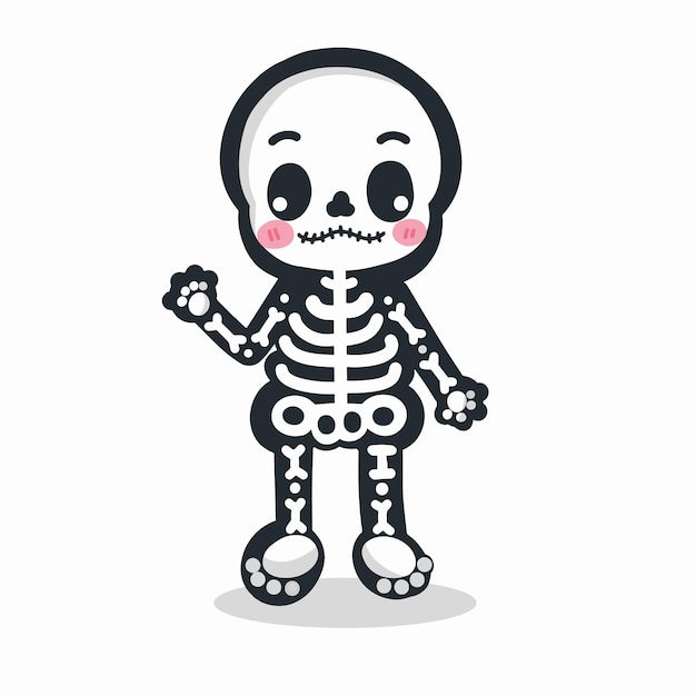 Skeleton ghost of young kid Halloween character