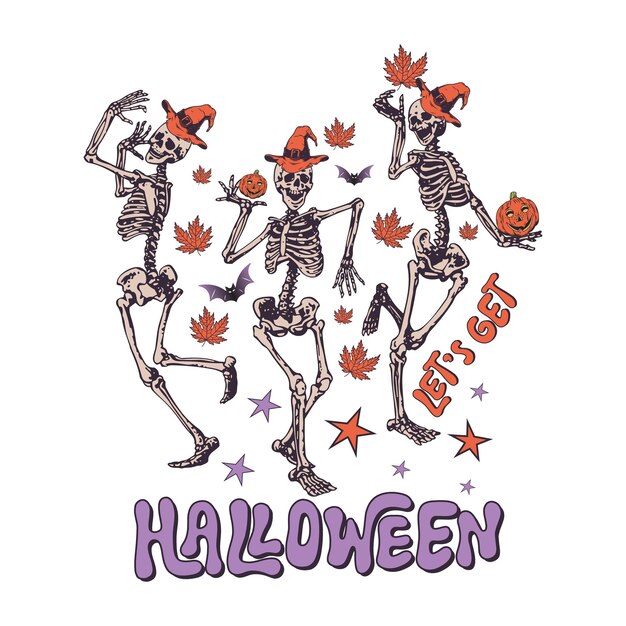 Vector skeleton halloween sublimation bundle