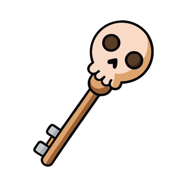 Vector a skeleton key cartoon vector for halloween