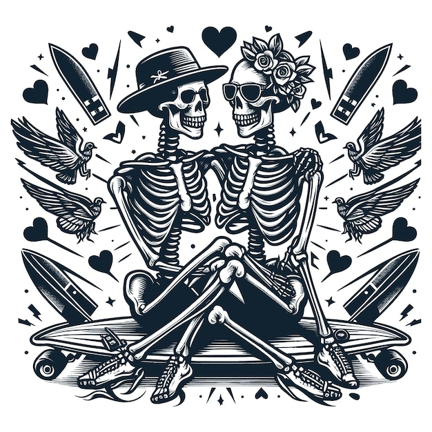 Skeleton Lovers Svg File Skull SvgSkeleton SvgLover SvgUndying Love SvgDead Love Svg