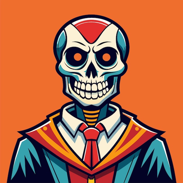 Skeleton man tshirt sticker design