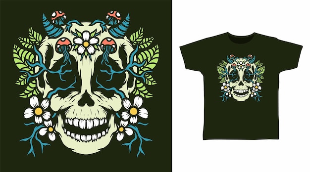 Skeleton of nature tshirt design concepts