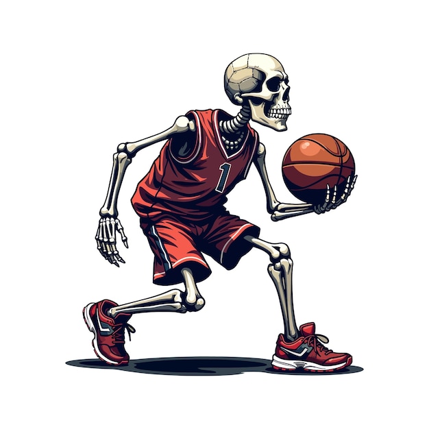 skeleton Playing Basketball Vector illustration for t shirt