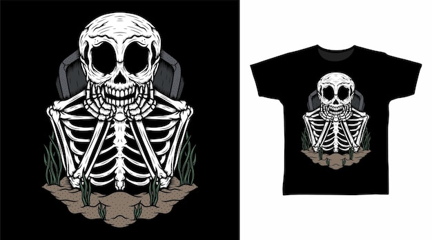 Skeleton sad tshirt design concepts