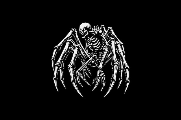 skeleton spider illustration graphic design vector templates