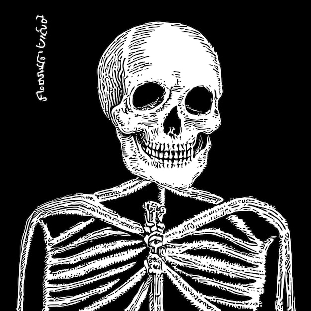 a skeleton vector illustration engraving