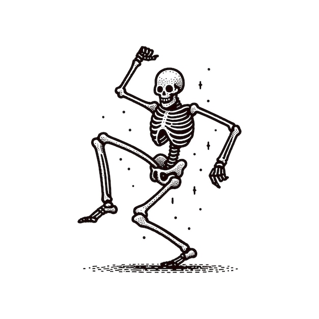 Vector a skeleton with a fist in the air