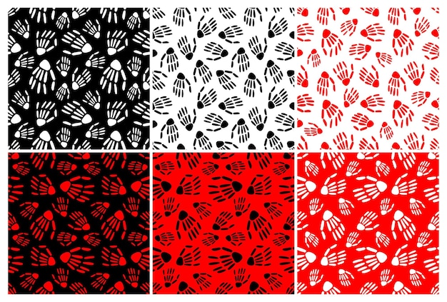 Skeletons seamless patterns Vector