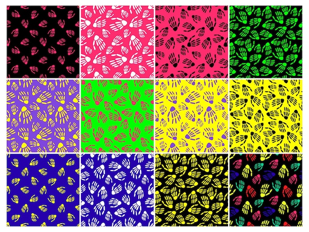 Skeletons seamless patterns Vector