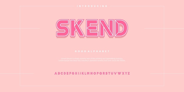 Skend abstract alphabet font typography vector illustrations