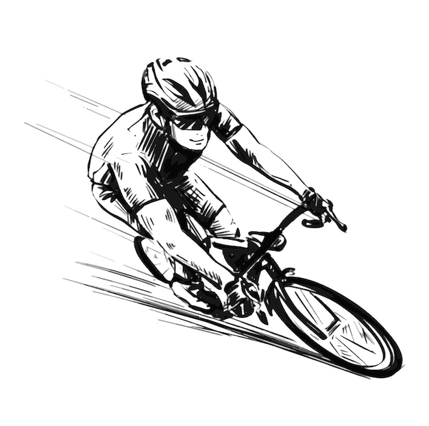 Sketch of bicycle racing