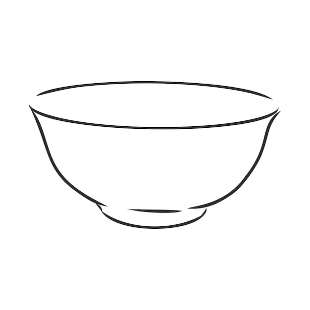 Sketch a bowl bowl isolated on white background vector