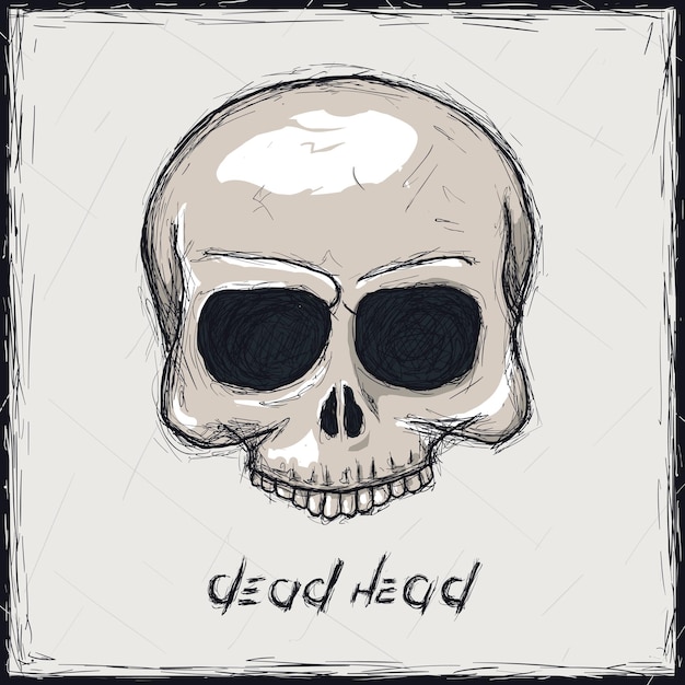 Sketch color illustration Sign Skull