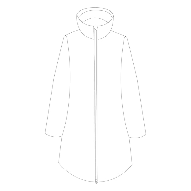 Sketch contour womens winter jacket