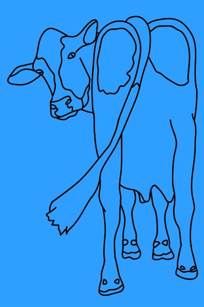 sketch cow line art