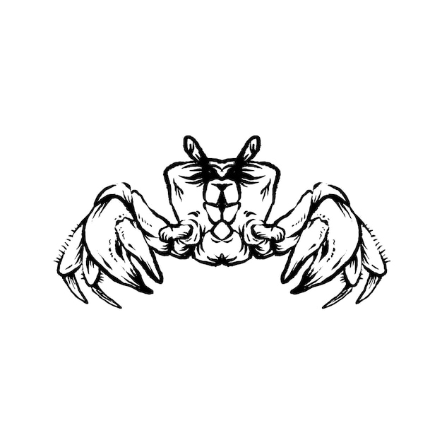 Sketch crab close up, perfect used for logo, icon, or etc