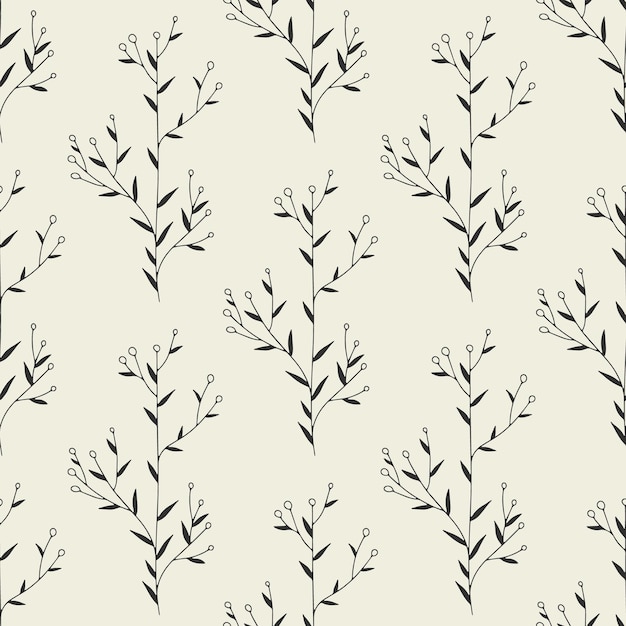 Sketch delicate flowers on light background. Floral seamless pattern for fabric cover background