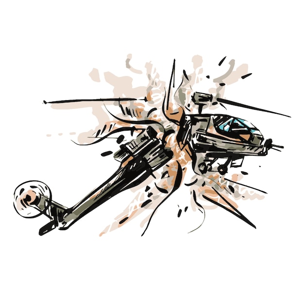 Sketch of destroyed helicopter