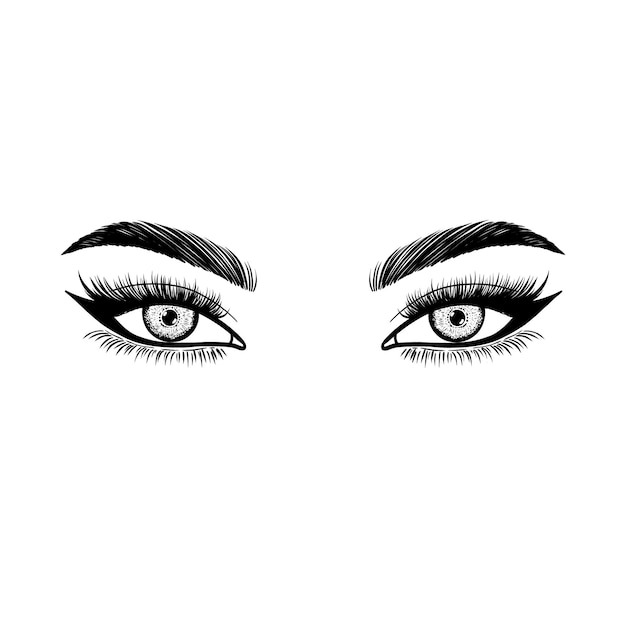 Sketch of female eyes