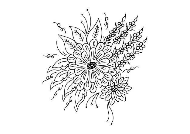 Vector sketch flower illustration