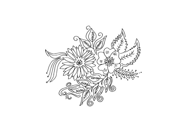 Vector sketch flower illustration