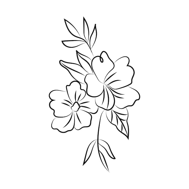 A sketch of flowers on a white background.