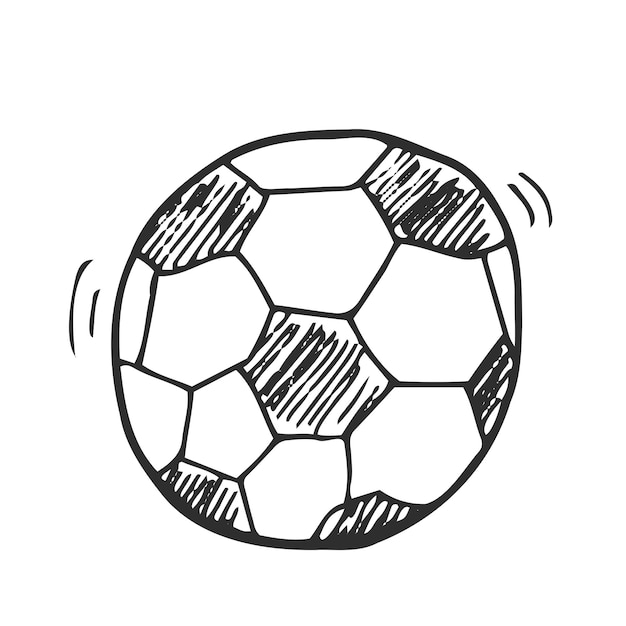 sketch of the football ball on white background isolated