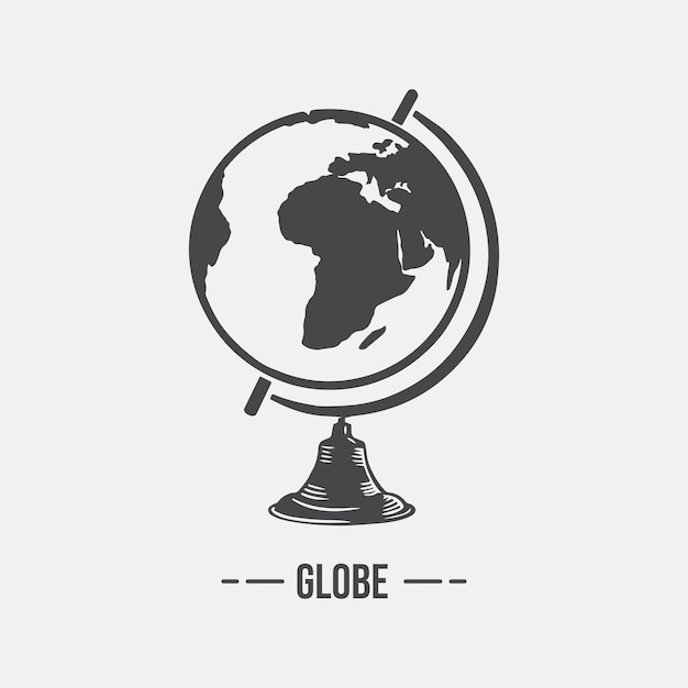 Sketch globe drawn on a light background vector