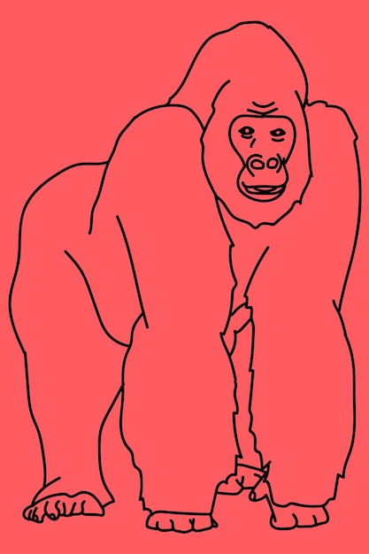 sketch gorilla line art